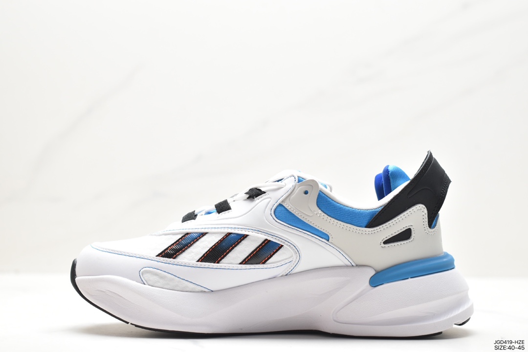 Adidas OZMORPH OZ deformation series low-top daddy style thick-soled casual sports jogging shoes ”Black and Gray Warrior” DX8091