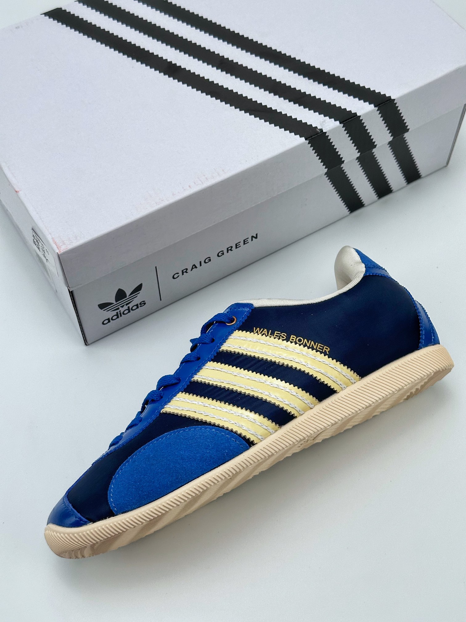 AD Originals Samba x Wales Bonner dark blue and yellow joint retro low-top casual sports jogging shoes GZ3964