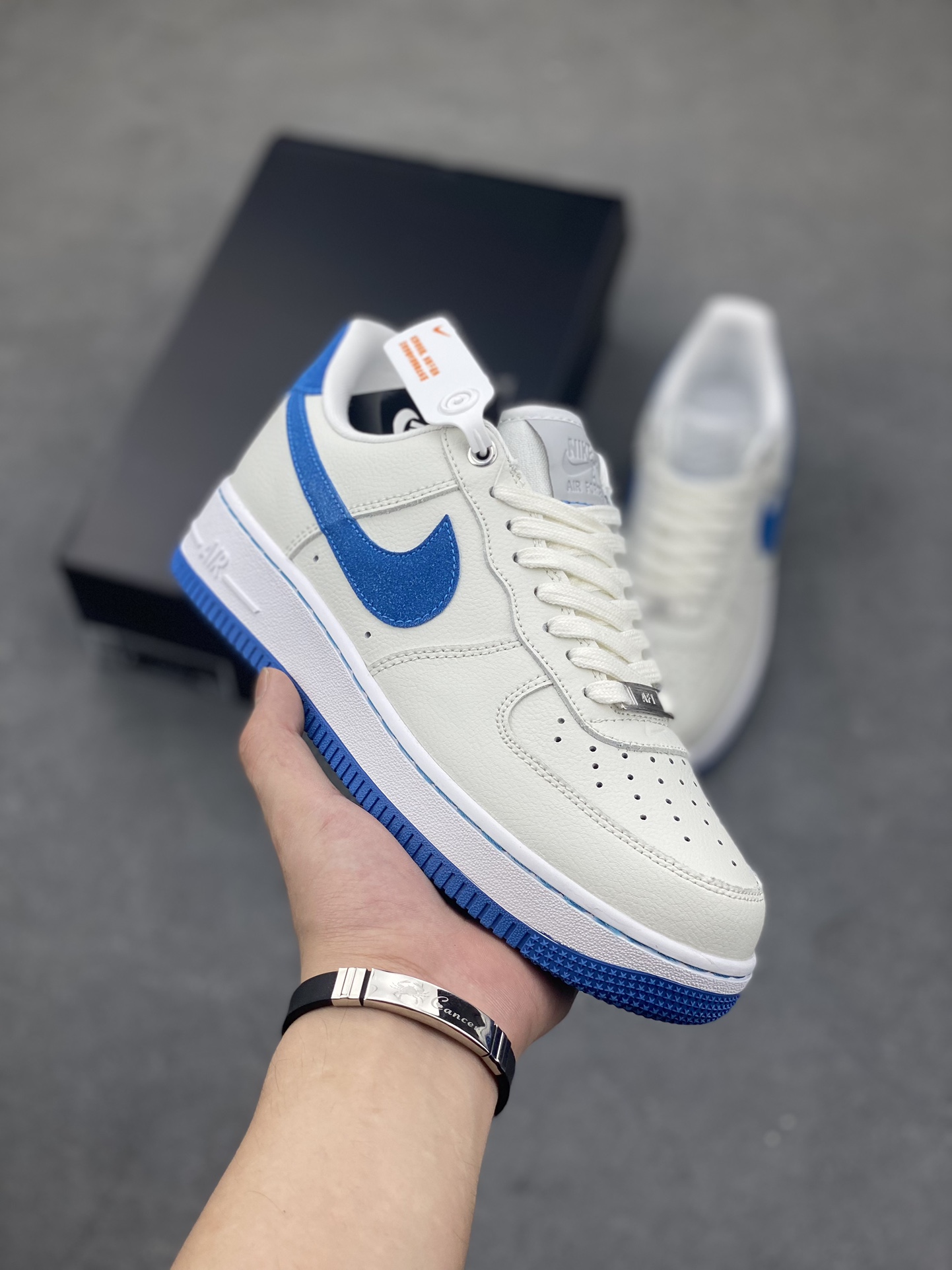 Nike Air Force 1 Low 07 White Blue Grey Sneakers - Size 36-45