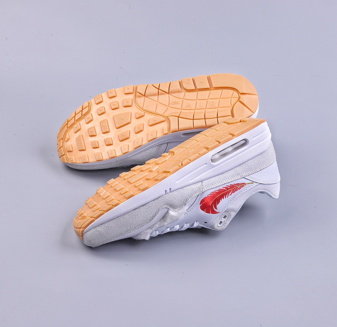 Nike Air Max 1 ”The Bay” Feather Hook Half Palm Air Cushion Retro Running Shoes FJ4451-100