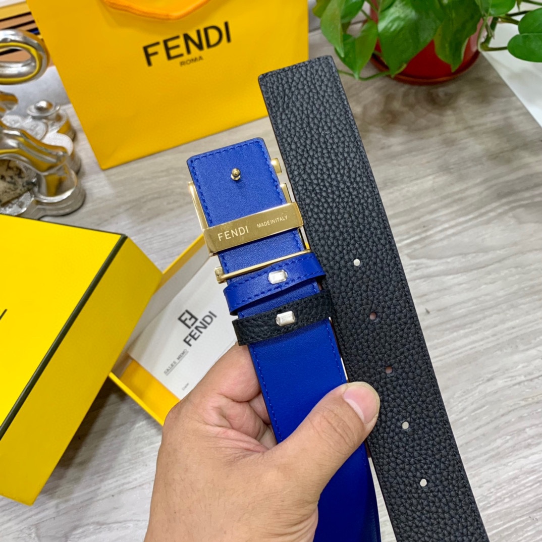 FENDl芬迪宽40MM双面原版小牛