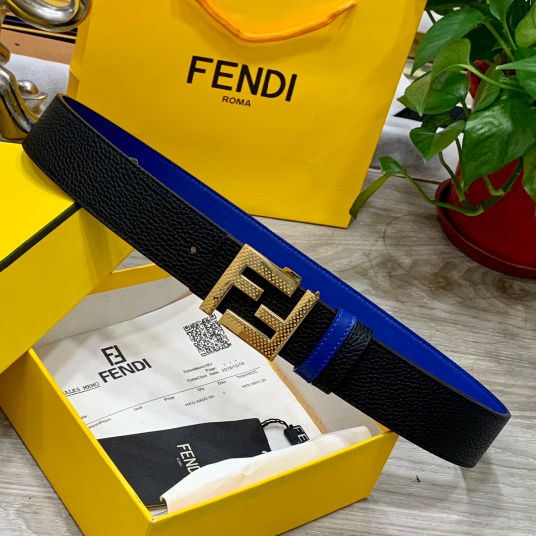 FENDl芬迪宽40MM双面原版小牛