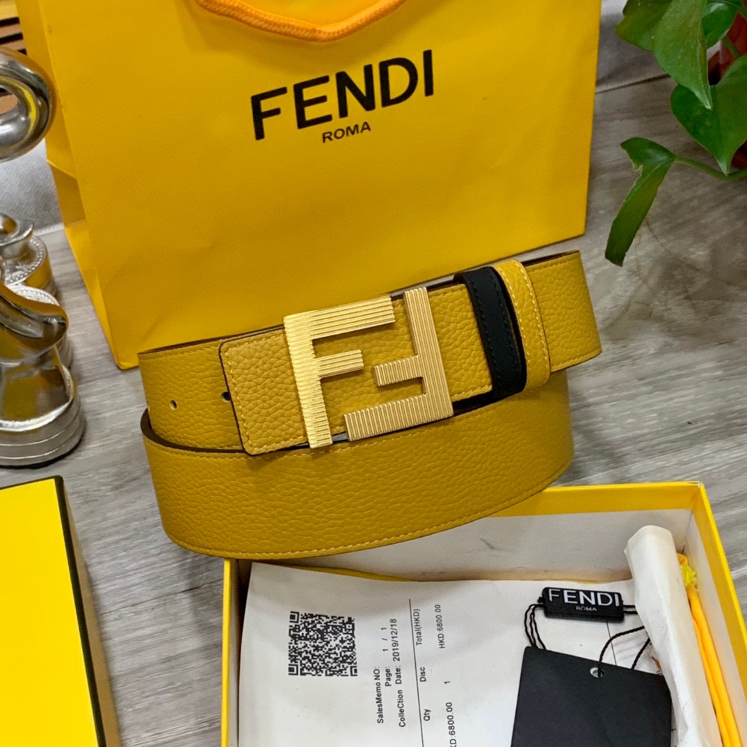 FENDl芬迪宽40MM双面原版小牛