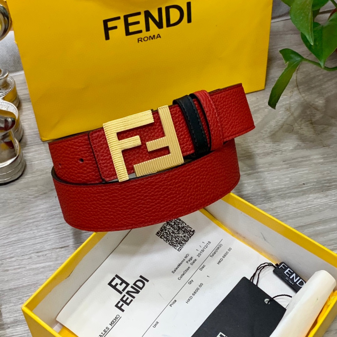 FENDl芬迪宽40MM双面原版小牛