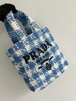 Prada Tote Bags Weave Raffia Summer Collection