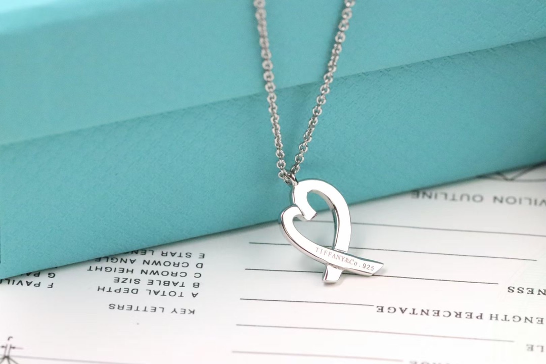 Tiffany & Co. Tiffany&Co. 交‮爱叉‬心 锁骨项链 925银
