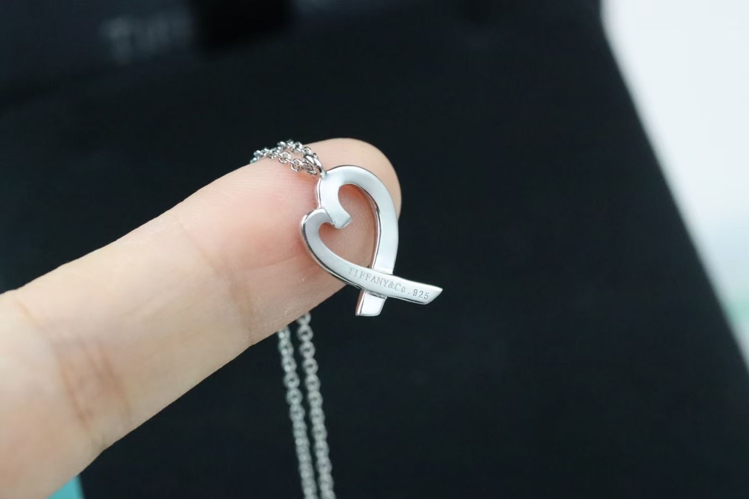 Tiffany & Co. Tiffany&Co. 交‮爱叉‬心 锁骨项链 925银