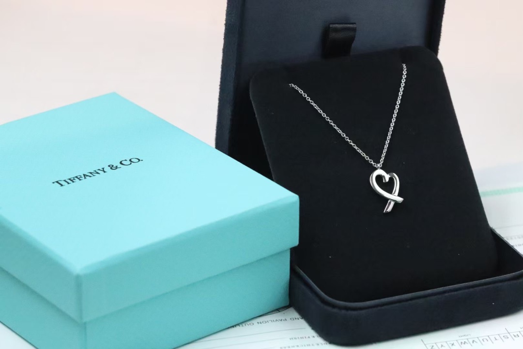 Tiffany & Co. Tiffany&Co. 交‮爱叉‬心 锁骨项链 925银