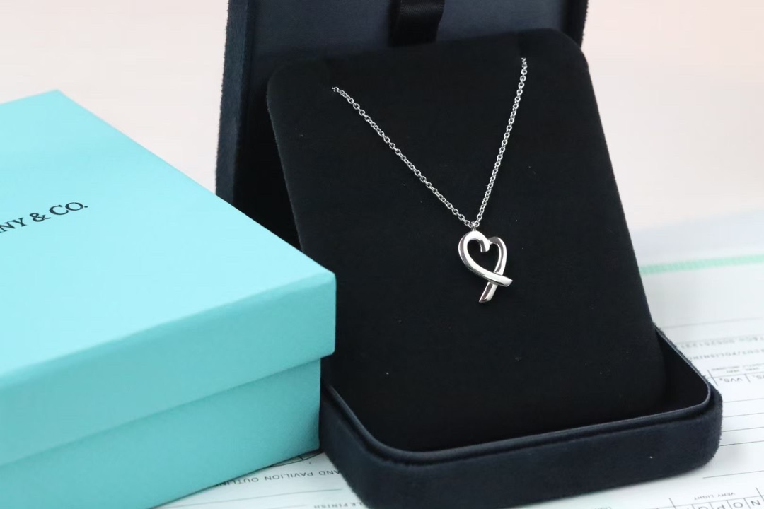 Tiffany & Co. Tiffany&Co. 交‮爱叉‬心 锁骨项链 925银