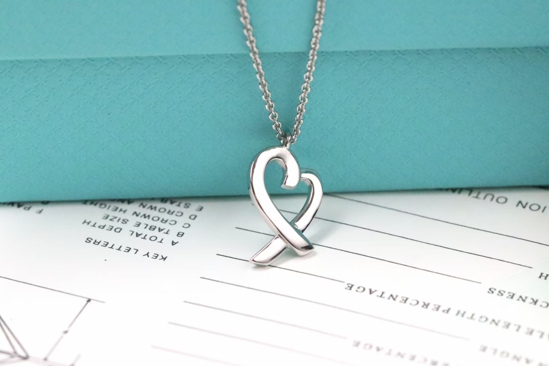 Tiffany & Co. Tiffany&Co. 交‮爱叉‬心 锁骨项链 925银