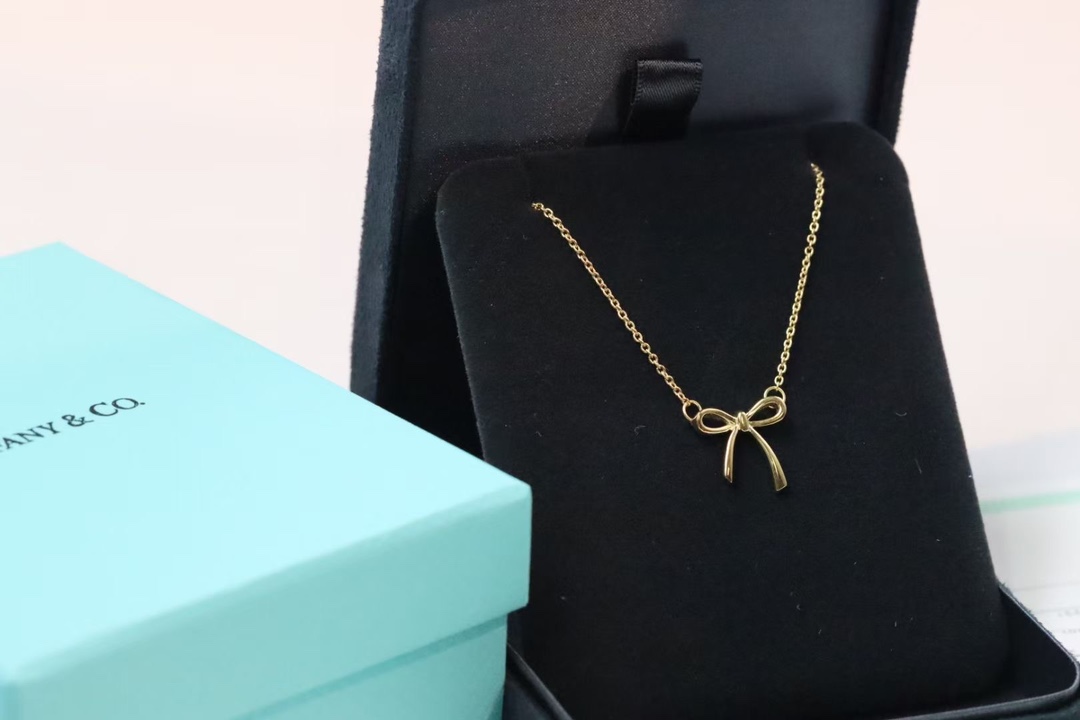 Tiffany & Co. Tiffany&Co. 蝴蝶结 锁‮项骨‬链 925银