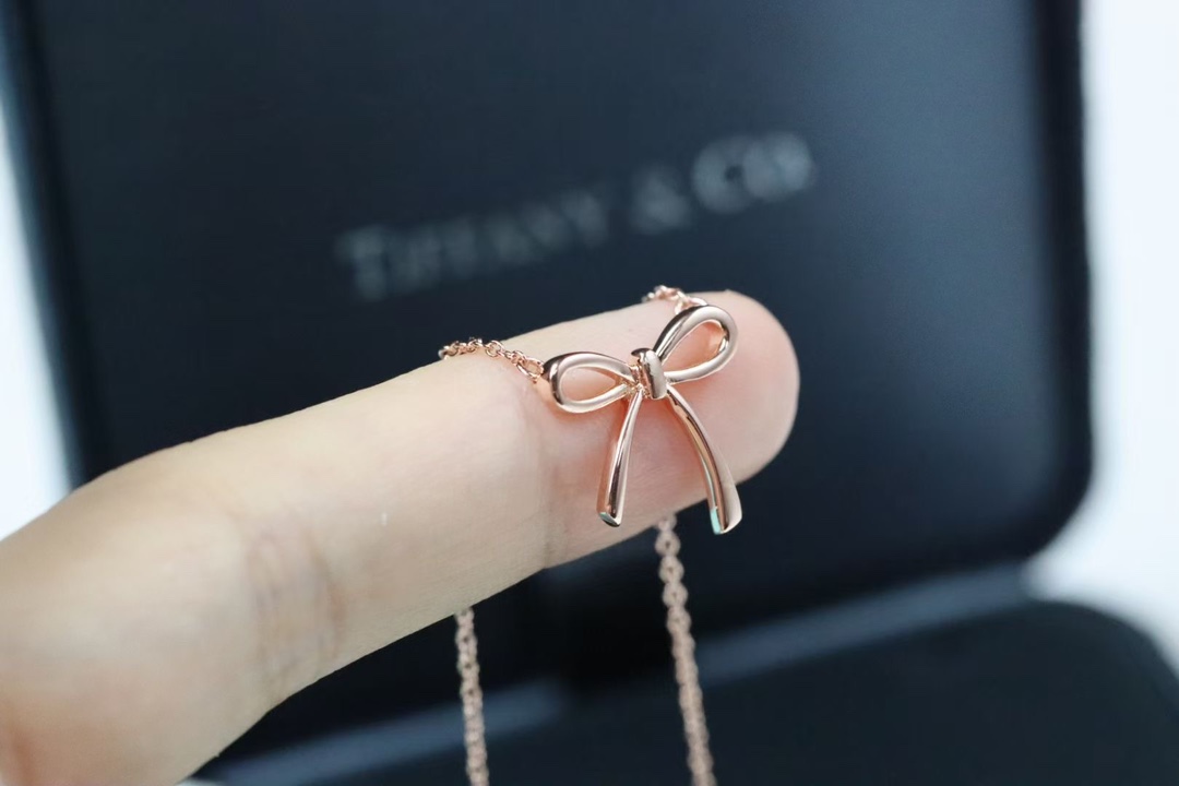 Tiffany & Co. Tiffany&Co. 蝴蝶结 锁‮项骨‬链 925银