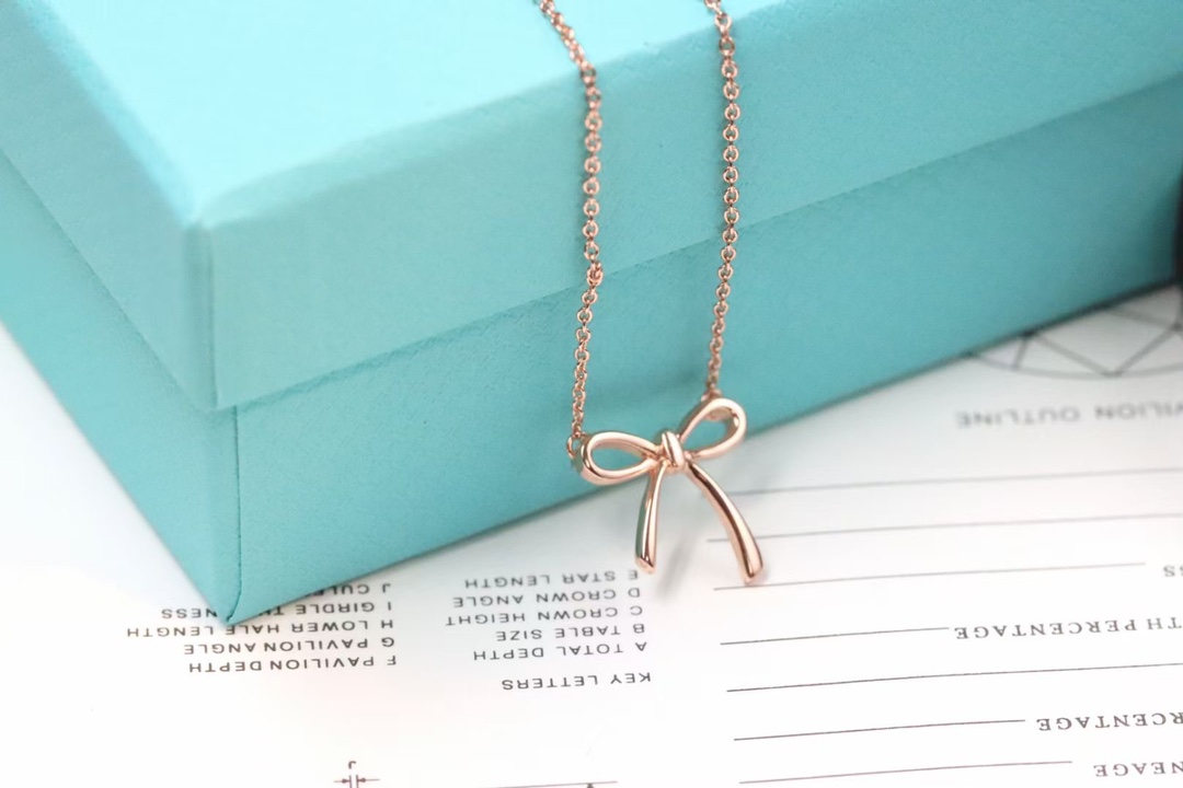 Tiffany & Co. Tiffany&Co. 蝴蝶结 锁‮项骨‬链 925银
