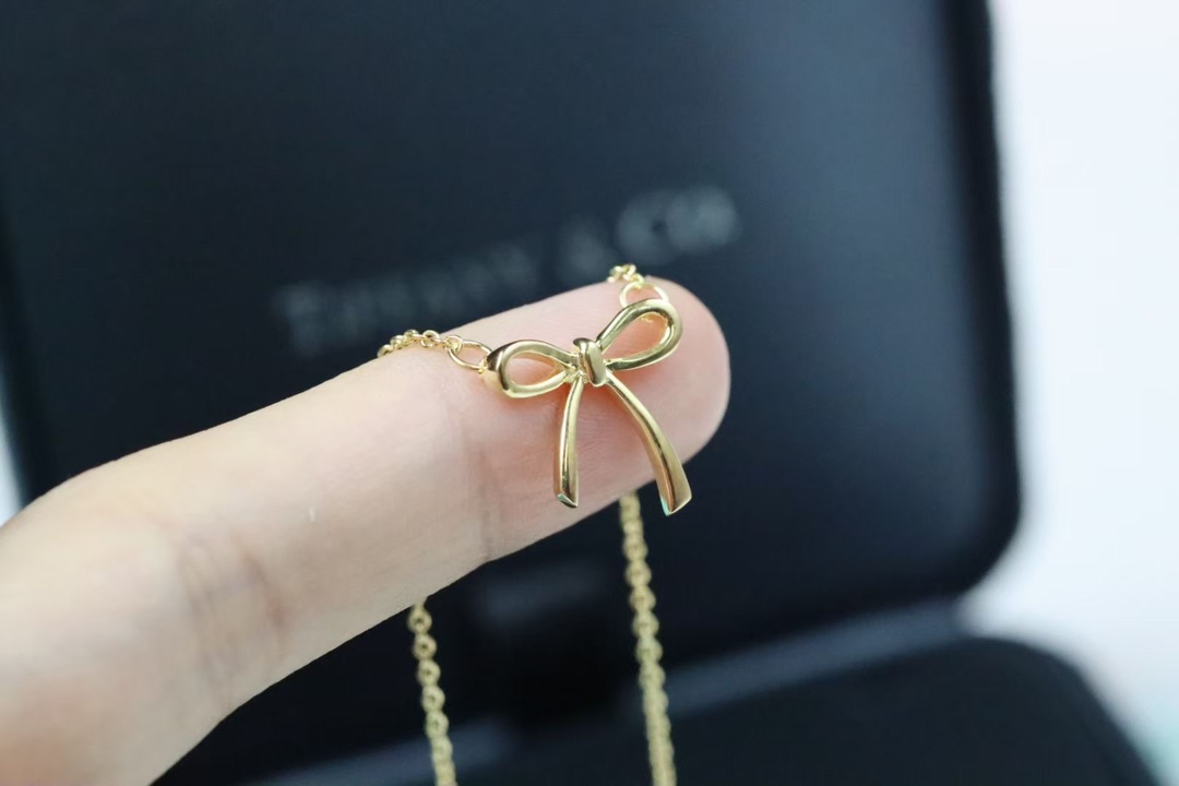 Tiffany & Co. Tiffany&Co. 蝴蝶结 锁‮项骨‬链 925银