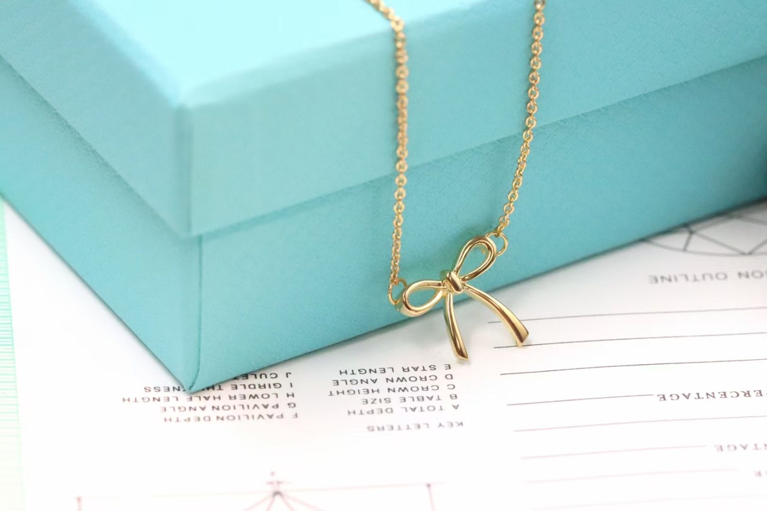 Tiffany & Co. Tiffany&Co. 蝴蝶结 锁‮项骨‬链 925银