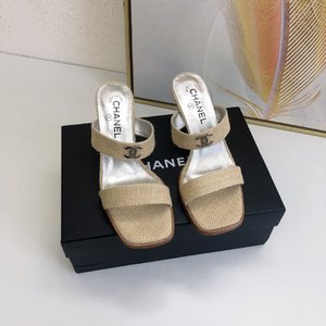 Chanel Shoes Sandals Fabric Sheepskin