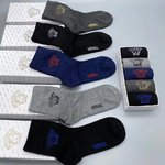Versace Sock- Mid Tube Socks Designer Fake
 Black Blue Dark Grey Light Gray White Men Cotton
