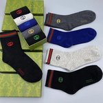 Gucci Sock- Mid Tube Socks Embroidery Men Cotton