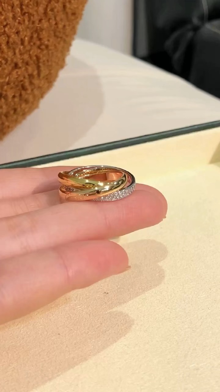 Cartier Cartier卡家 满钻镶嵌 三环戒指