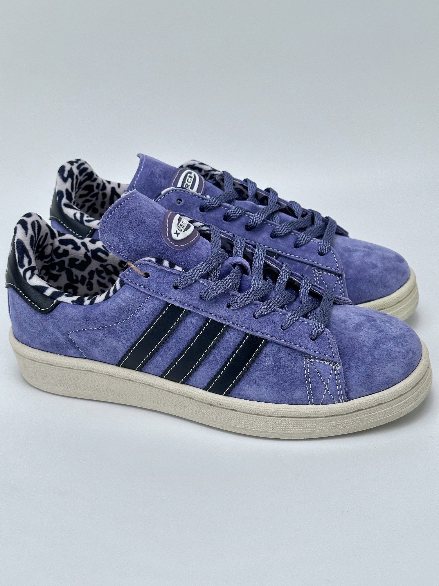 X-Large x adidas originals Campus 80s ”Purple Leopard” Retro Trend Casual Shoes GW3247