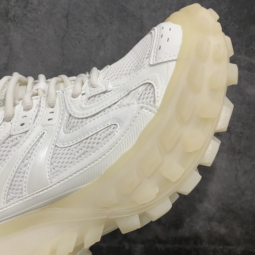 Pure original BALENCIAGA Defender Rubber Platform Sneakers Defender series low-top tank track jogging shoes ”luminous white”