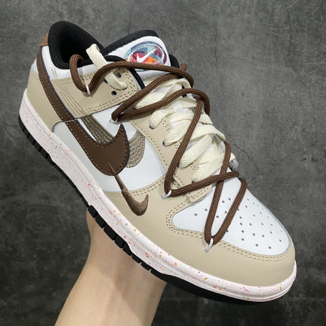 CS version NK Dunk Low Multi-Color Swoosh SB low-top deconstructed straps vitality three-hook Earl Grey tea FD4623-149