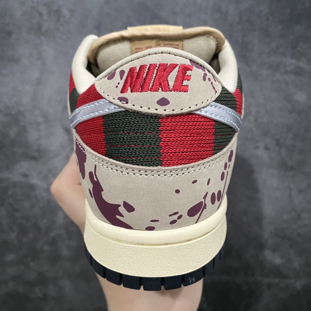 Top version Nike SB Dunk Low Pro ”Freddy Krueger” dunk series low-top casual sports skateboard shoes ”brown, green and red blood stains on Elm Street” 304292-302