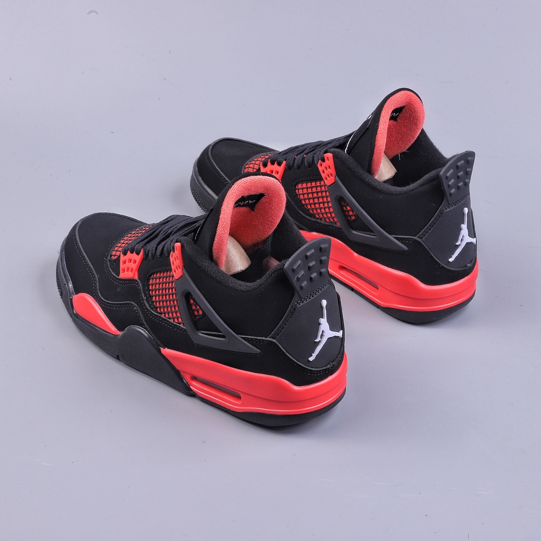 Air Jordan 4 Retro ”Red Thunder” Michael Jordan AJ4 mid-top basketball shoes ”Black and Red Thunder” CT8527-016