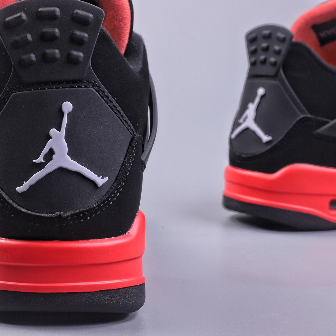 Air Jordan 4 Retro ”Red Thunder” Michael Jordan AJ4 mid-top basketball shoes ”Black and Red Thunder” CT8527-016