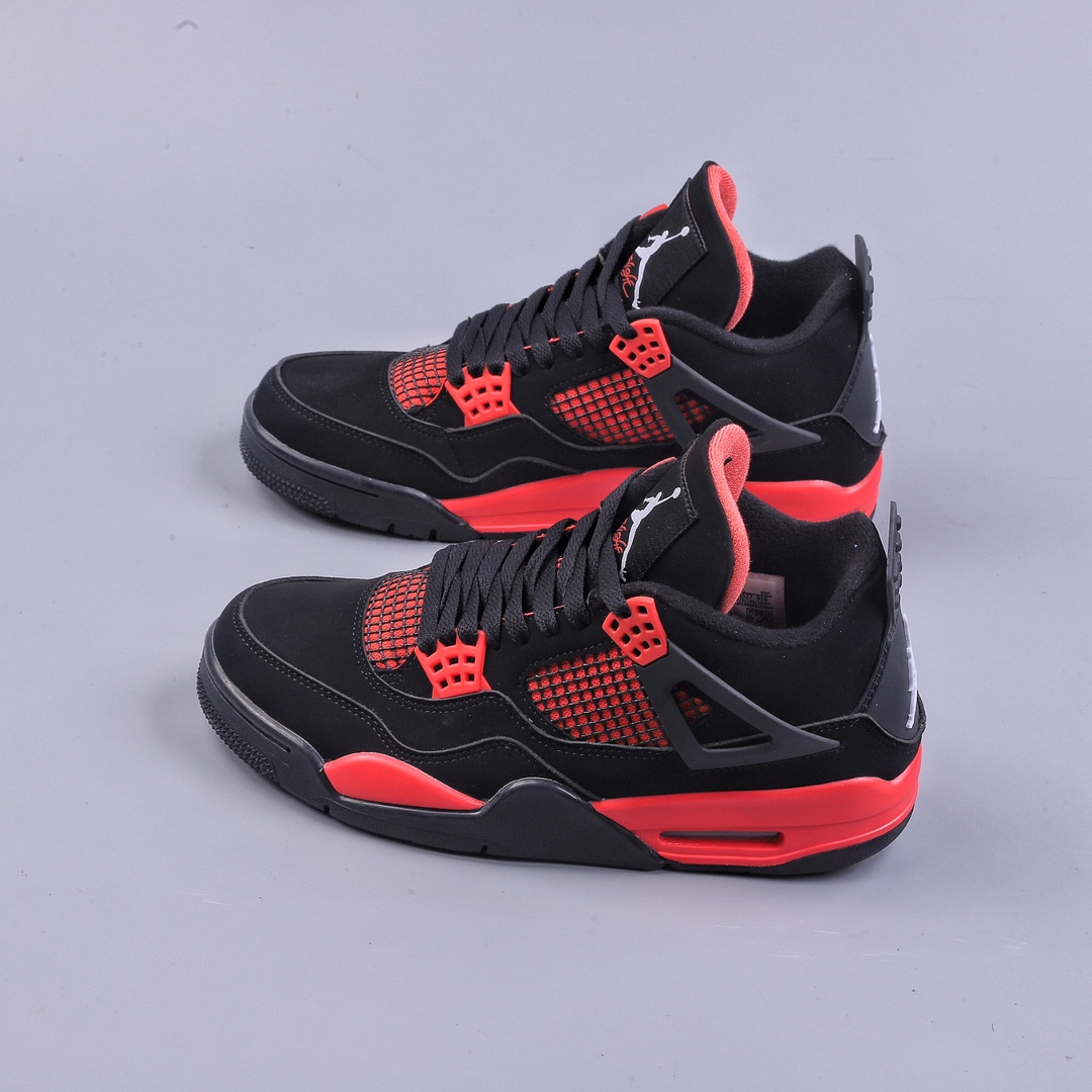 Air Jordan 4 Retro ”Red Thunder” Michael Jordan AJ4 mid-top basketball shoes ”Black and Red Thunder” CT8527-016