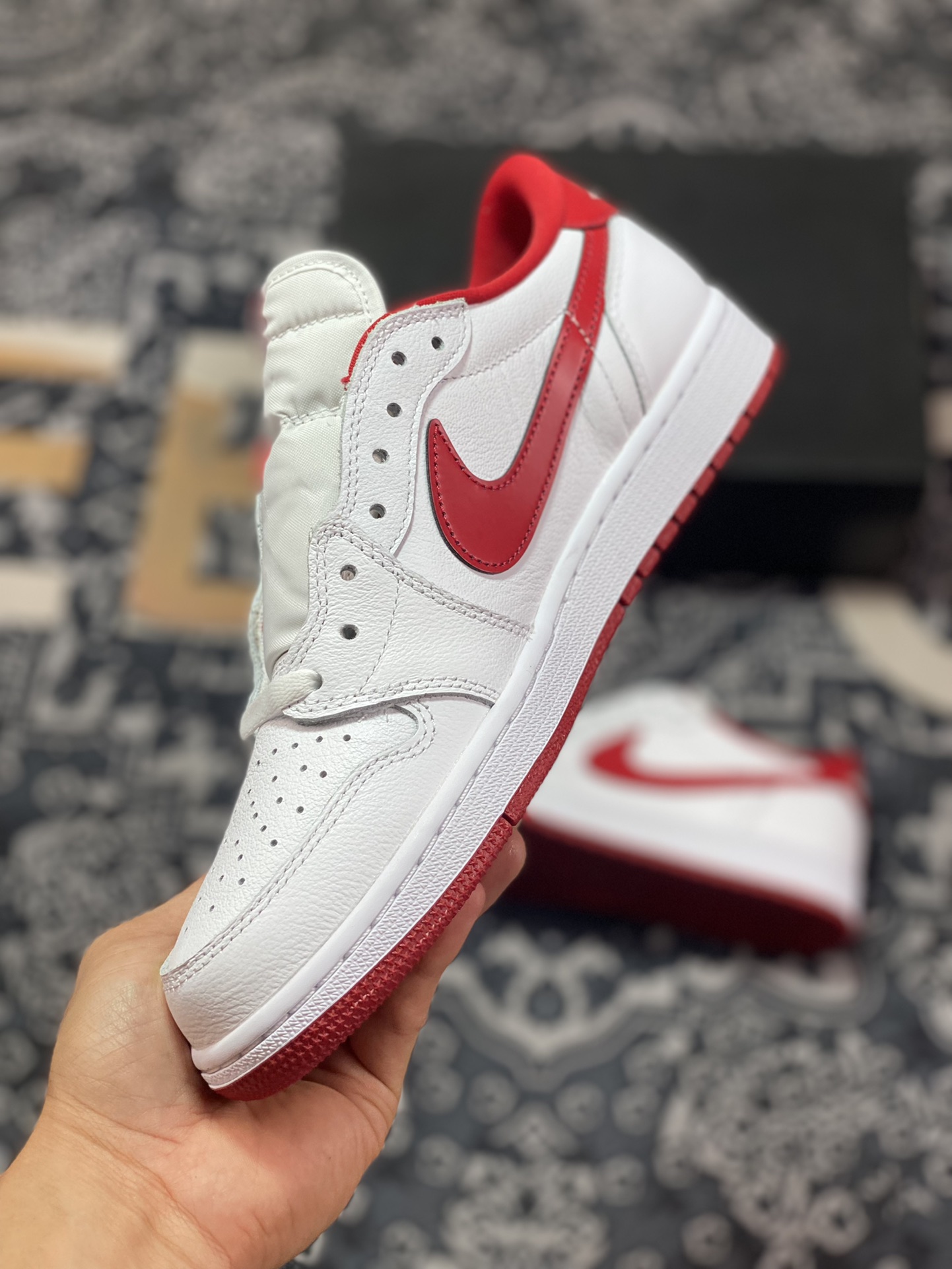 Preferred Air Jordan 1 Low OG series white and red color 705329-101