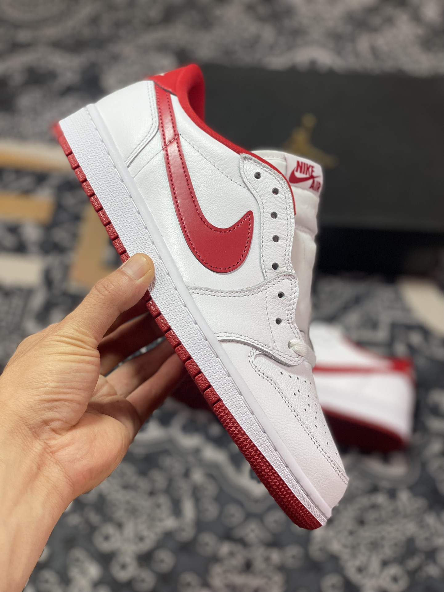 Preferred Air Jordan 1 Low OG series white and red color 705329-101