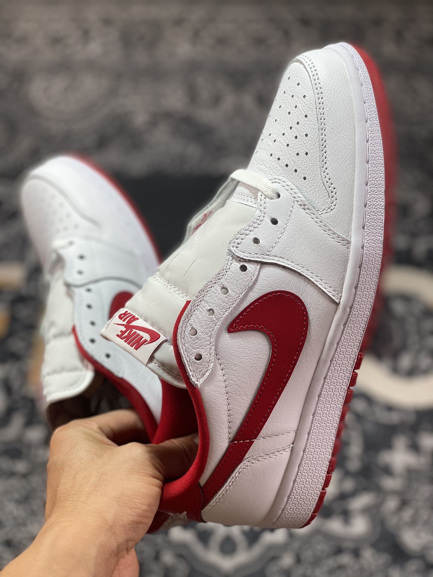 Preferred Air Jordan 1 Low OG series white and red color 705329-101