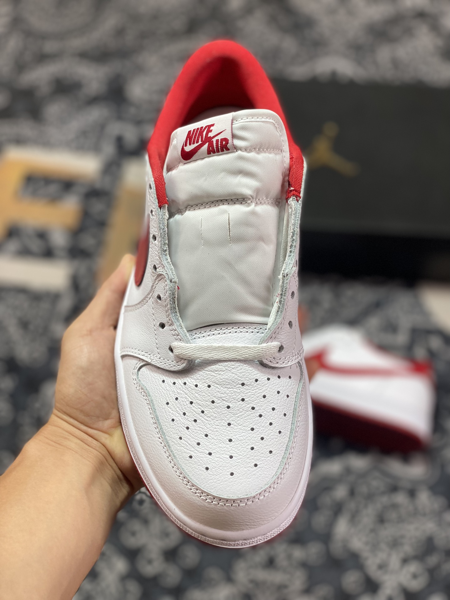 Preferred Air Jordan 1 Low OG series white and red color 705329-101