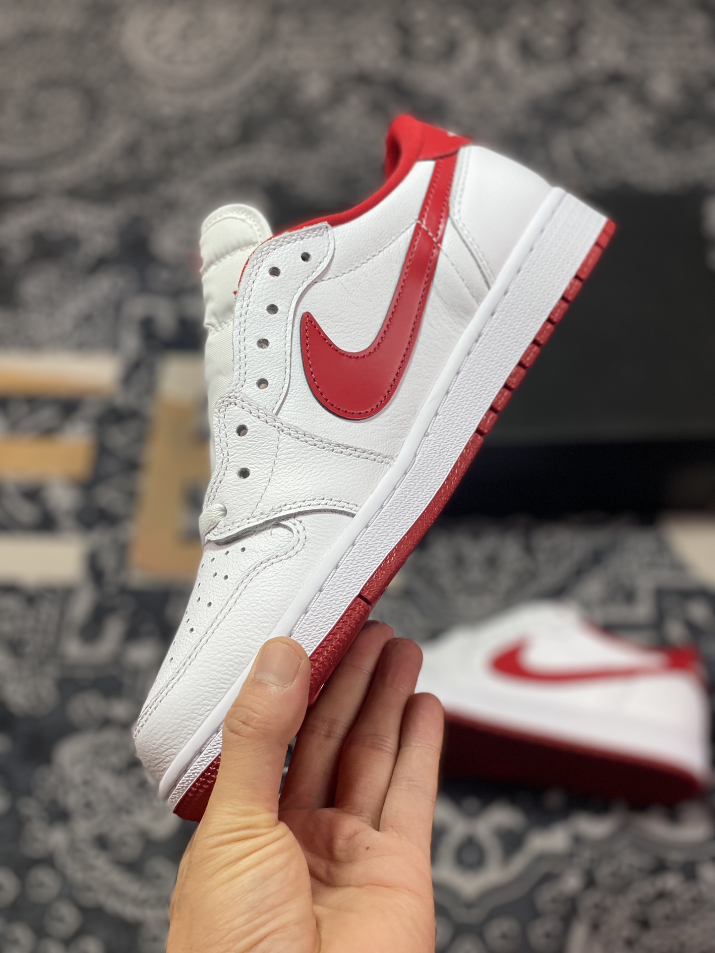 Preferred Air Jordan 1 Low OG series white and red color 705329-101