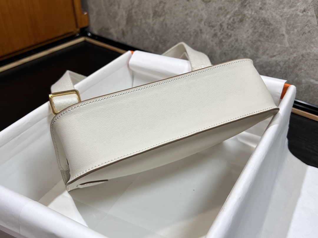 Mini White Swift Leather Messenger Bag with Adjustable Canvas Strap 8 i1690173063 2214 6