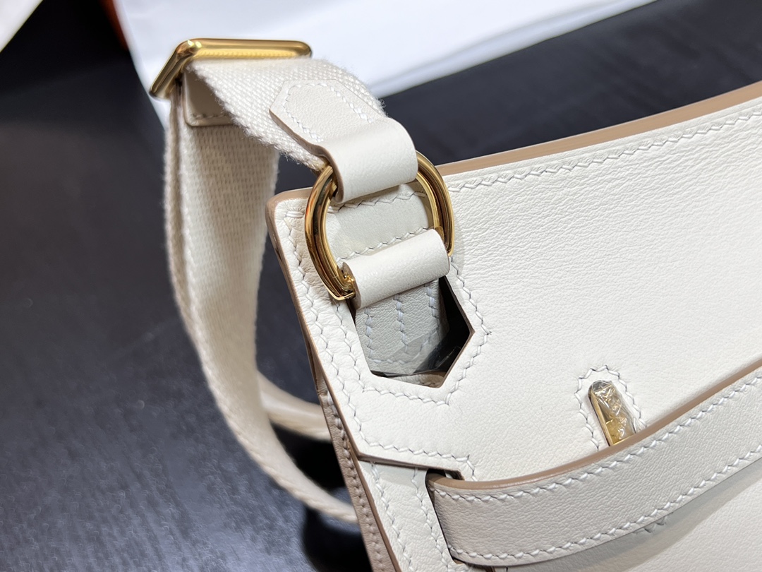 Mini White Swift Leather Messenger Bag with Adjustable Canvas Strap 5 i1690173063 8980 3