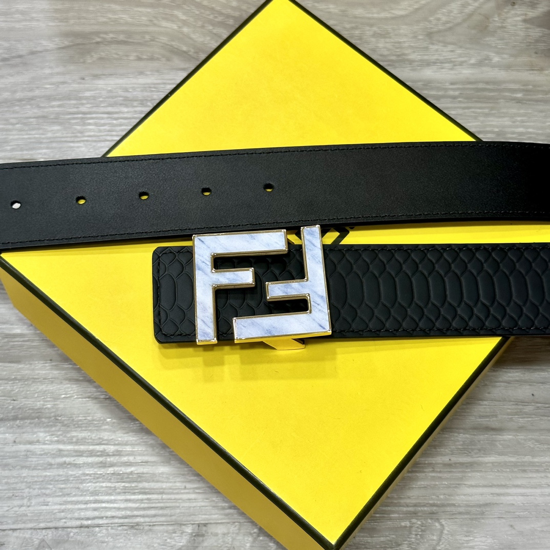 FENDl芬迪宽40MM双面原版小牛