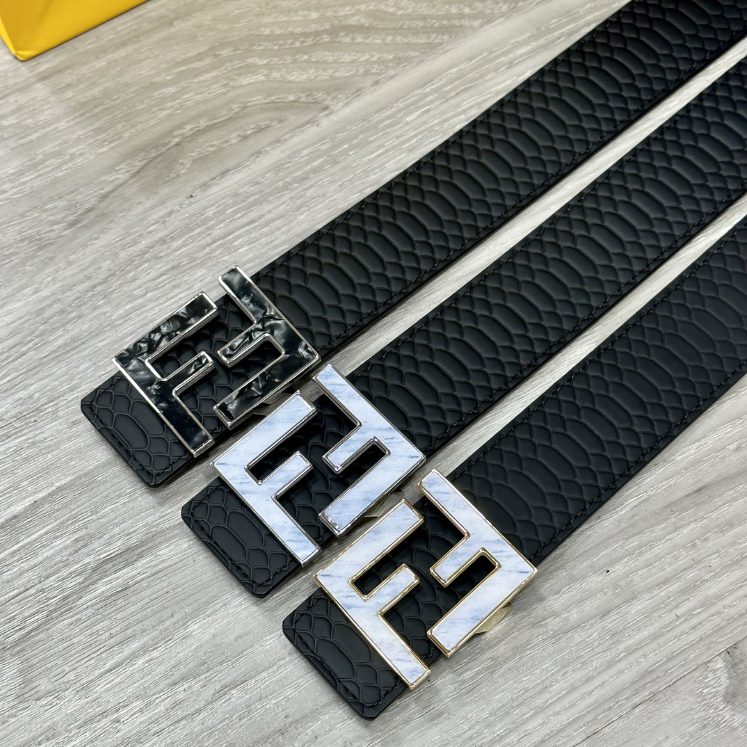 FENDl芬迪宽40MM双面原版小牛