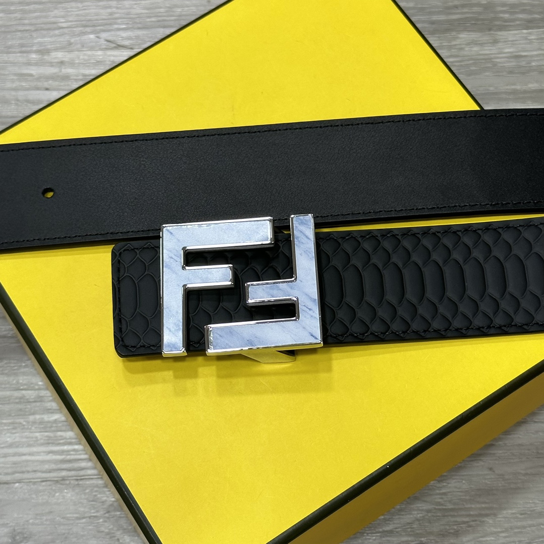 FENDl芬迪宽40MM双面原版小牛