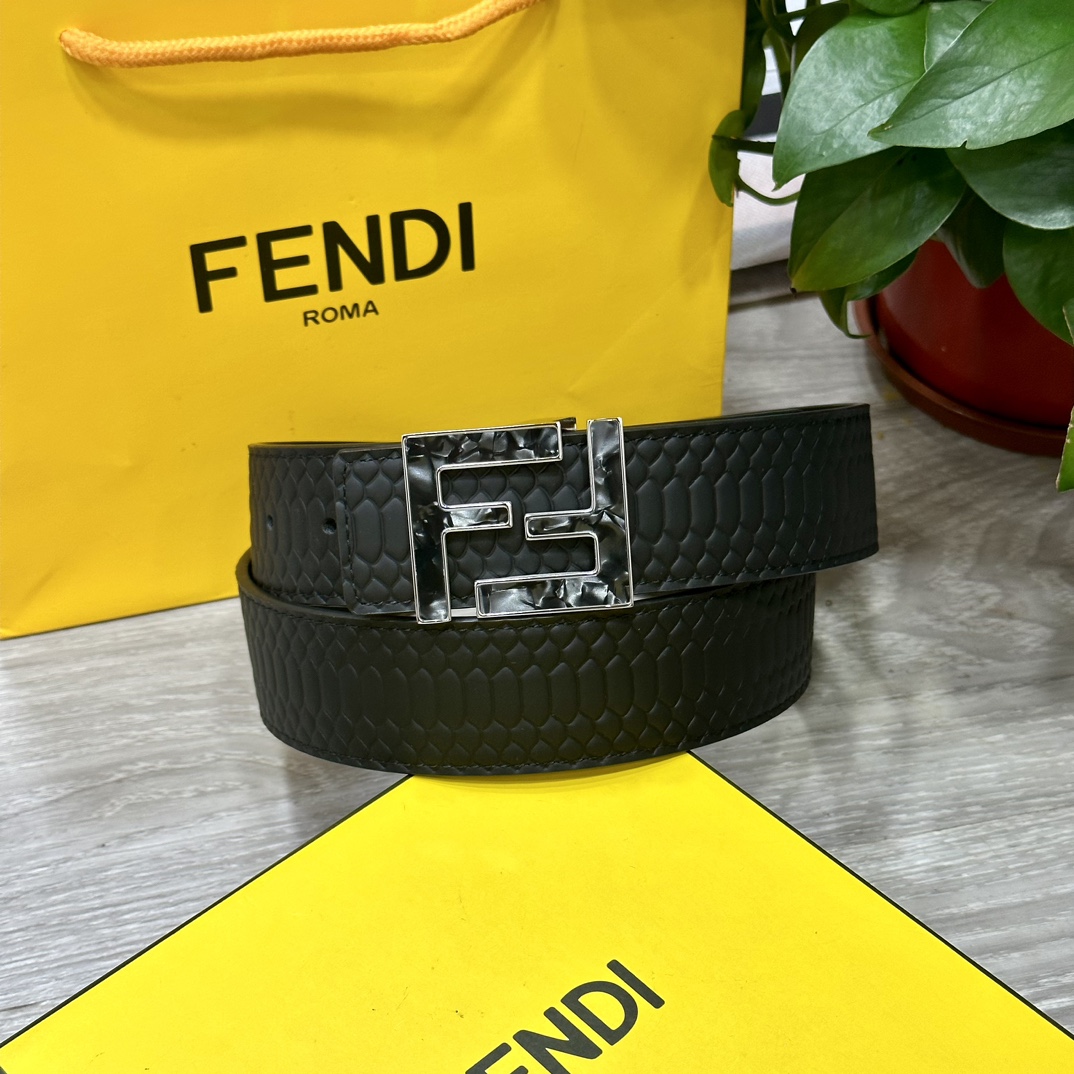 FENDl芬迪宽40MM双面原版小牛