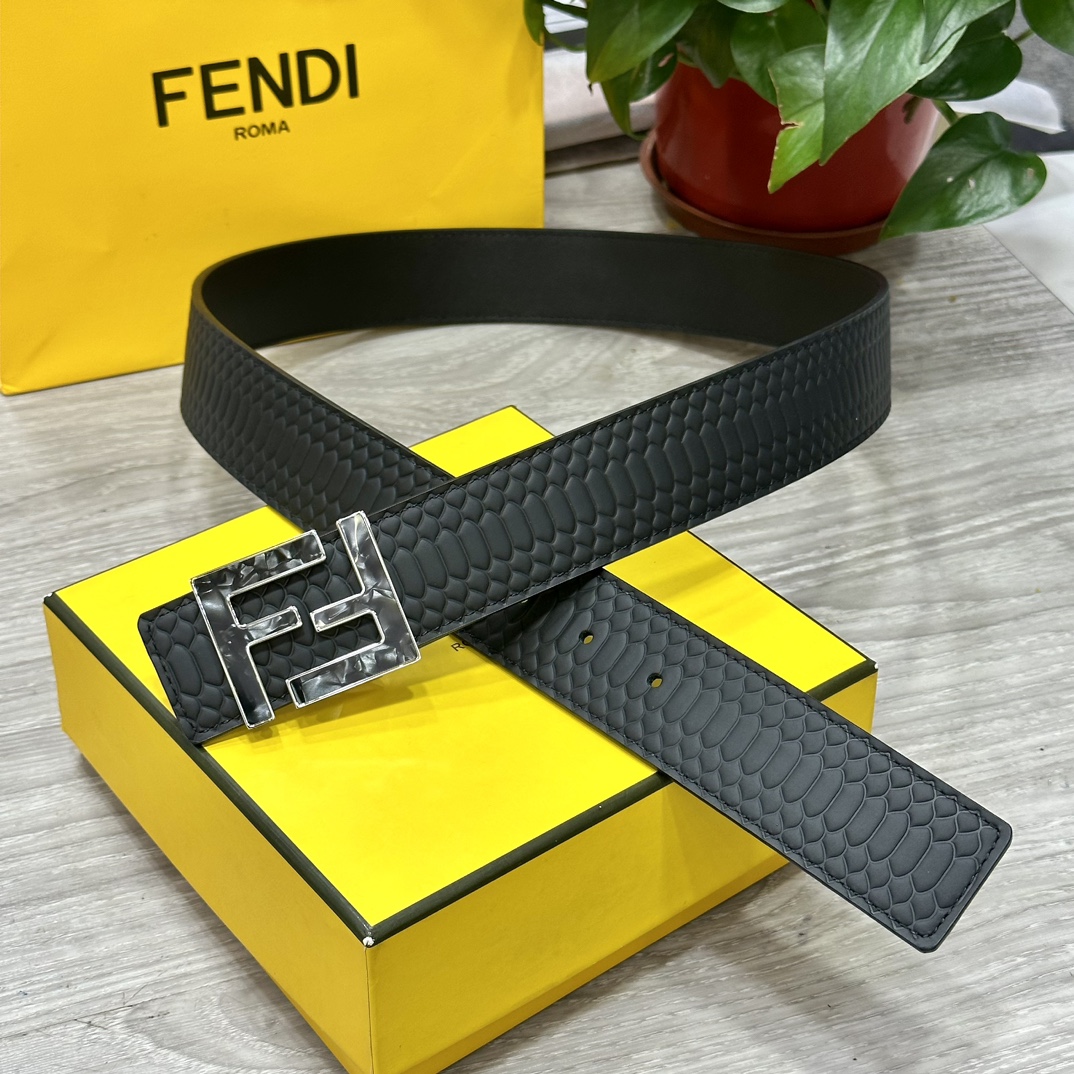 FENDl芬迪宽40MM双面原版小牛