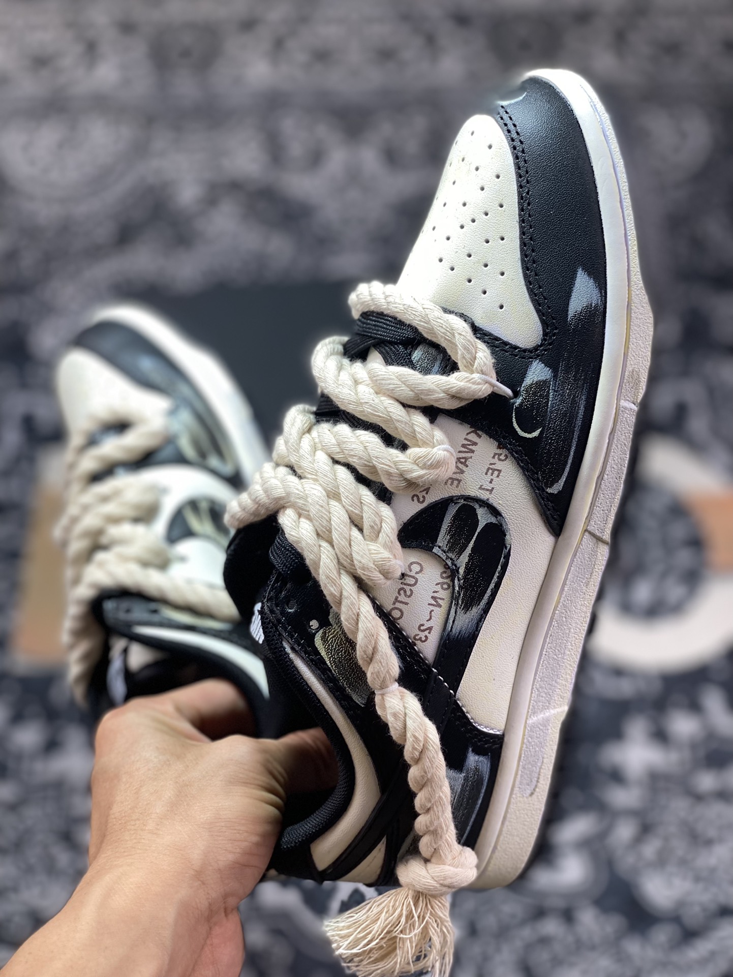 Nike SB Dunk Low oxidized old retro high street deconstructed hemp rope shoelaces DD1391-100