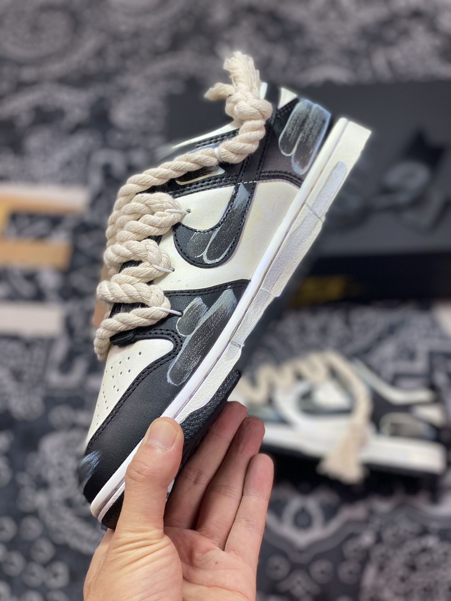 Nike SB Dunk Low oxidized old retro high street deconstructed hemp rope shoelaces DD1391-100