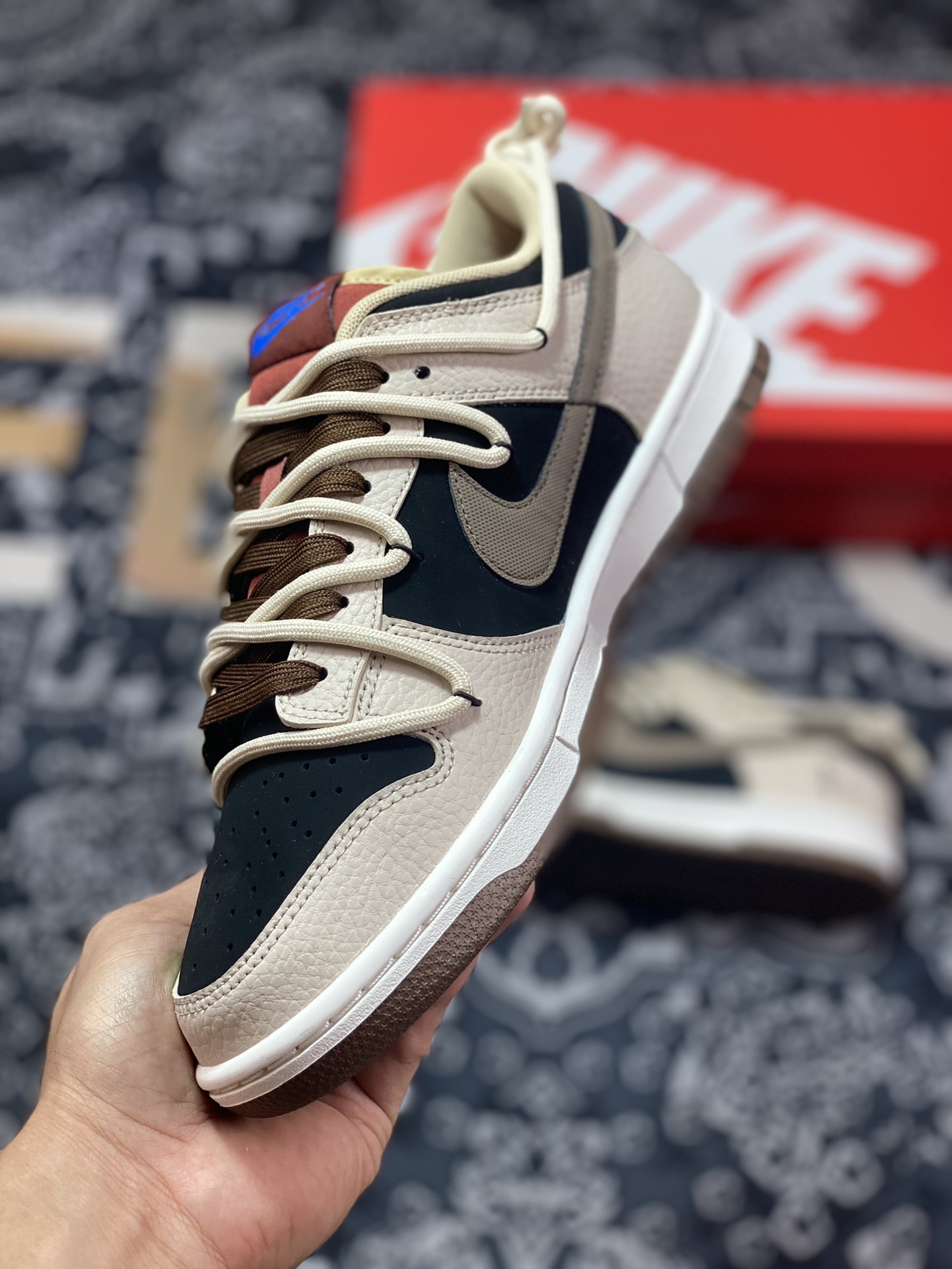 Nike SB Dunk Low ”Black/Milk White/Brown” Dunk Series Low-top Sneakers ”Black Rice Dark Brown Rope” DR9704-200