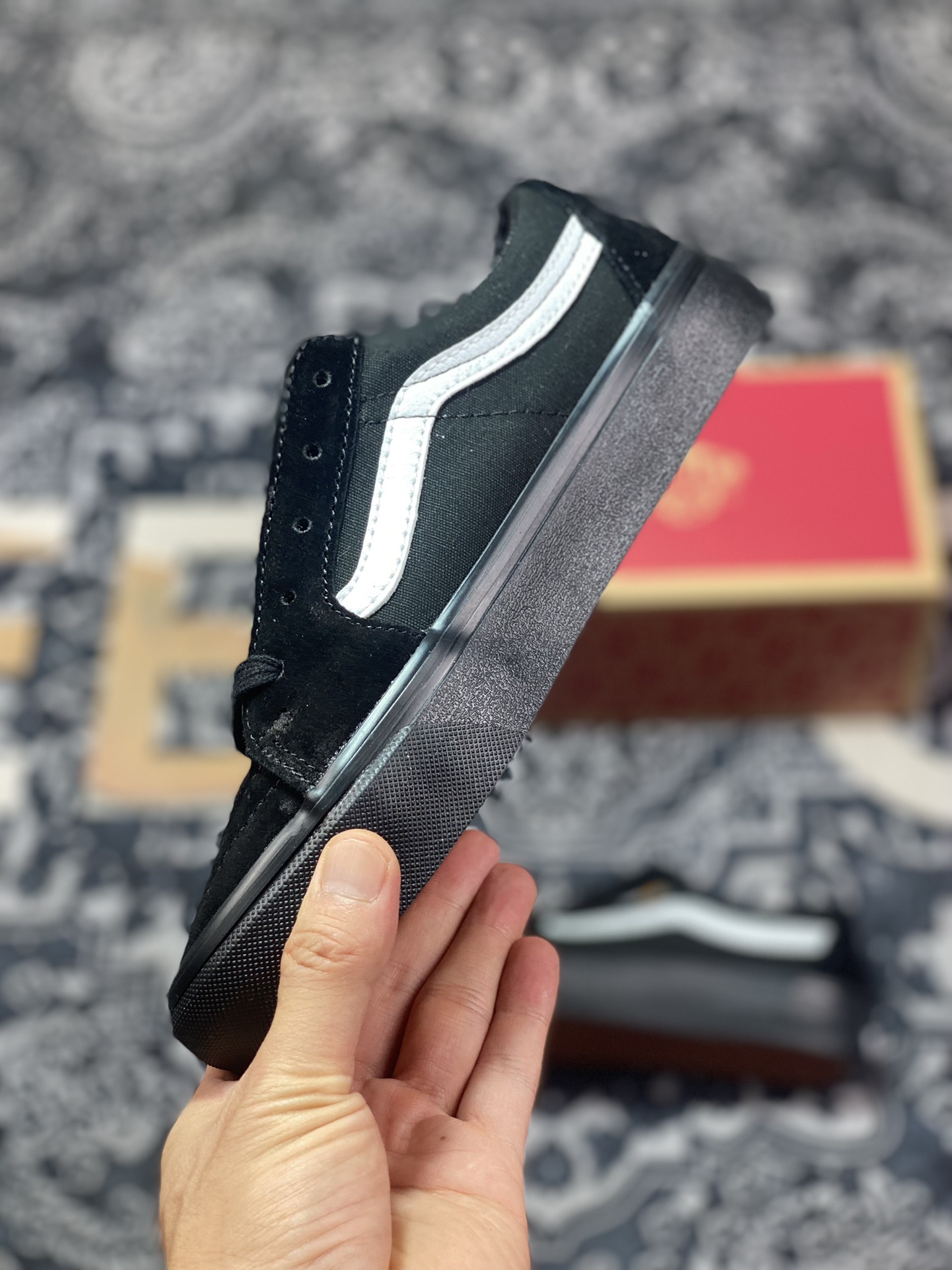 Vans Sk8-Low Black Warrior All-Black Skateboard Shoes