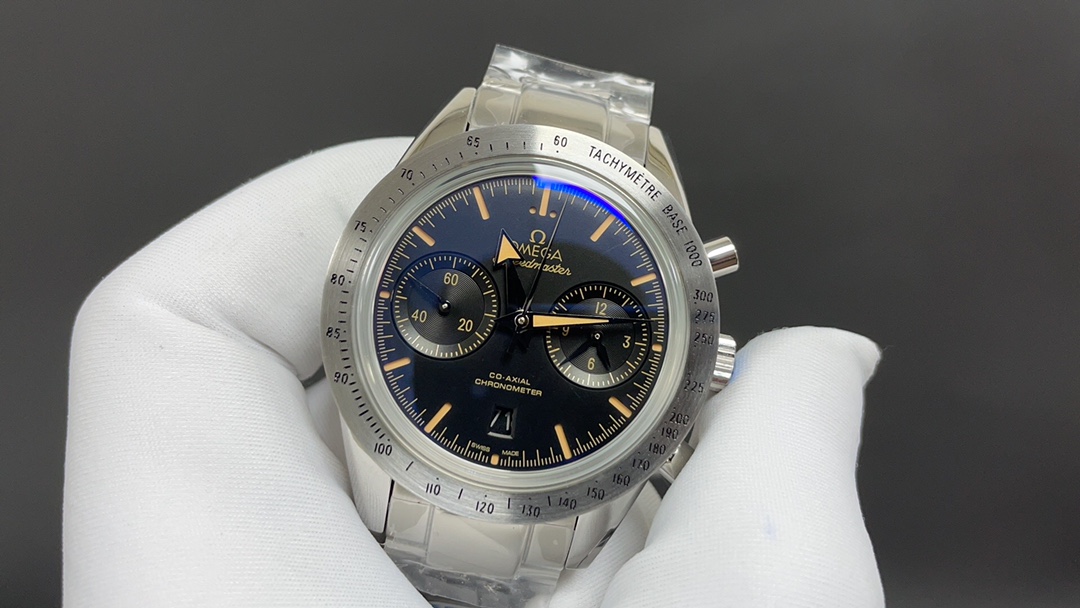 Omega 欧米茄 超霸 白钢黑 9300机