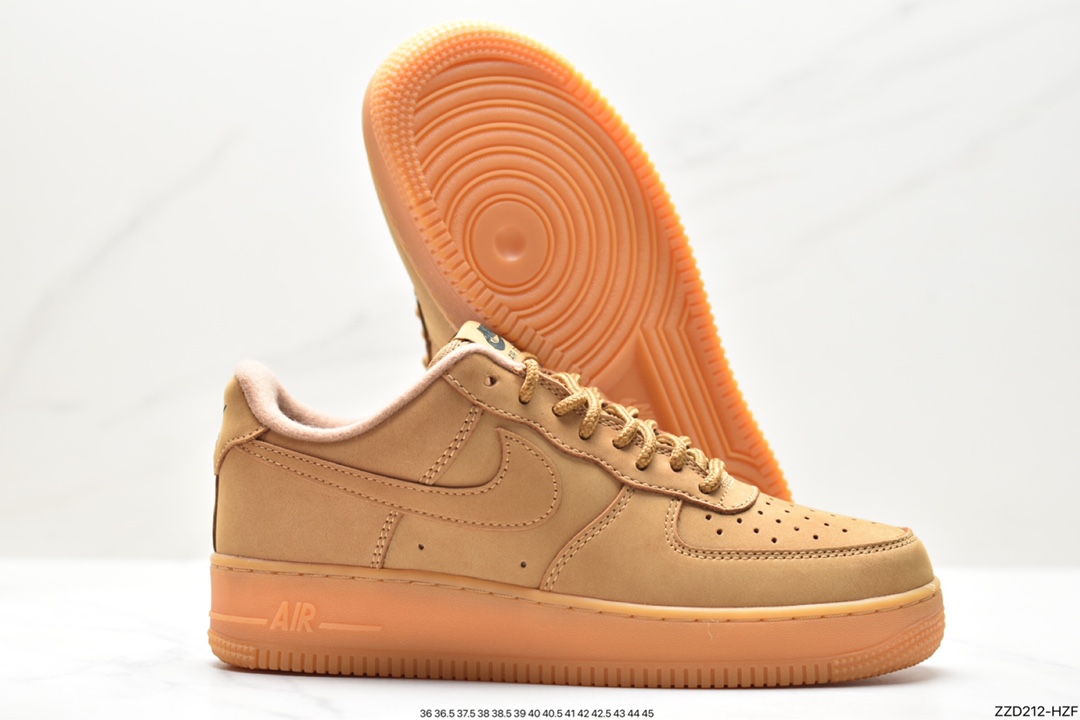 Nike Air Force 1 Low '07 WB ”Wheat” Air Force One low-top classic versatile casual sports sneakers ”Wheat Yellow Raw Rubber” AA4061-200