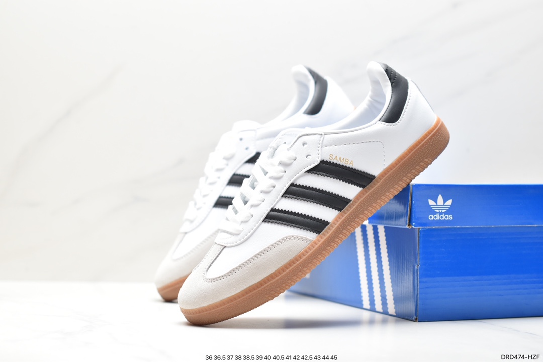 Adidas Originals Samba Vegan OG ”SPD” Samba Dance Shoes ”Silver Mist Princess Lace Caramel Sole” IF0642