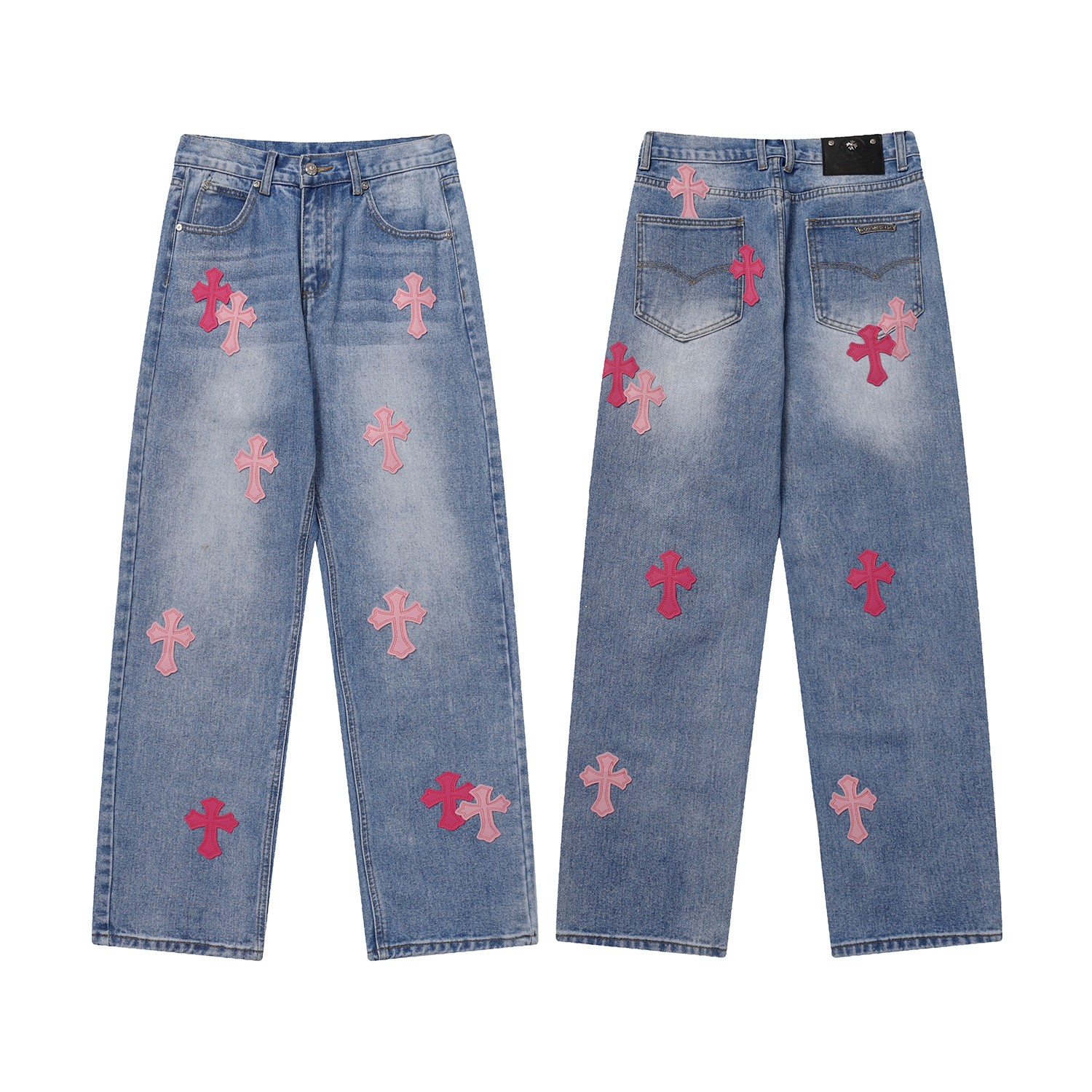 Top
 Chrome Hearts Wholesale
 Clothing Jeans Blue Light Pink Unisex